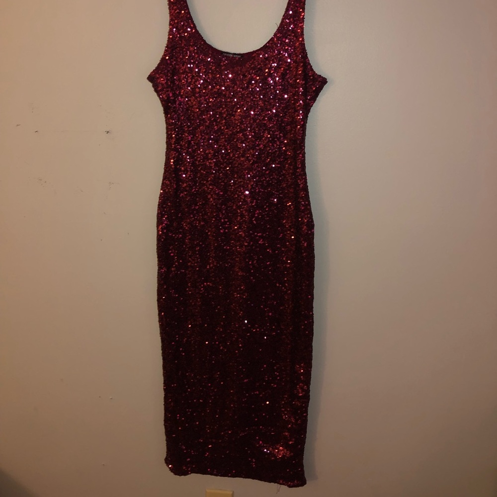 Red sequin fashion nova dress